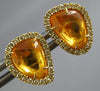 ESTATE 2.15CT DIAMOND & AAA YELLOW SAPPHIRE 18KT YELLOW GOLD HALO STUD EARRINGS
