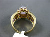 ESTATE WIDE 4.16CT DIAMOND AMETHYST & ONYX 14KT YELLOW GOLD FLOWER CLUSTER RING