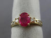 ESTATE 1.30CT DIAMOND & AAA RUBY 14K YELLOW GOLD 3D CLASSIC OVAL ENGAGEMENT RING