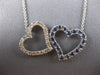 ESTATE 1.26CT DIAMOND & AAA SAPPHIRE 14KT WHITE GOLD DOUBLE HEART LOVE NECKLACE