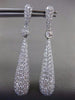 ESTATE LARGE 1.74CT DIAMOND 14KT WHITE GOLD 3D TEAR DROP ETOILE HANGING EARRINGS