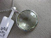 ESTATE LARGE 16.27CT DIAMOND & AAA GREEN AMETHYST 14KT WHITE GOLD ROUND PENDANT