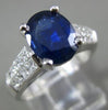 ESTATE 3.46CT DIAMOND & AAA SAPPHIRE 14KT WHITE GOLD OVAL ENGAGEMENT RING #26286