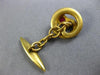 ANTIQUE .30CT AAA RUBY 18KT YELLOW GOLD SWIRL SNAKE CIRCULAR FUN MEN'S CUFFLINKS