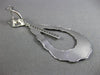 ESTATE LARGE .35CT DIAMOND 14KT WHITE GOLD TEAR DROP HAMMERED HANGING EARRINGS