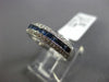 ESTATE .76CT DIAMOND & AAA SAPPHIRE 14K WHITE GOLD 3D INVISIBLE ANNIVERSARY RING