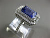 ESTATE LARGE 5.14CT DIAMOND & AAA TANZANITE 14KT WHITE GOLD HALO ENGAGEMENT RING