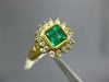 1.12CT DIAMOND & AAA EMERALD 18KT YELLOW GOLD SQUARE HALO BEZEL ENGAGEMENT RING