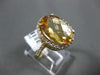 ESTATE LARGE 6.30CT DIAMOND & YELLOW TOPAZ 14K YELLOW GOLD 3D OVAL FILIGREE RING