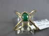 LARGE .53CT DIAMOND & AAA COLOMBIAN EMERALD 14K WHITE GOLD HALO CRISS CROSS RING