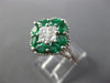 LARGE 1.35CT DIAMOND & AAA EMERALD 14K WHITE GOLD MULTI SHAPE SQUARE FLOWER RING