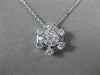 ESTATE .66CT DIAMOND 18KT WHITE GOLD 3D FLOWER CLUSTER OCTAGON FLOATING PENDANT