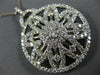 ESTATE LARGE 3.38CT DIAMOND 14KT WHITE GOLD 3D CIRCULAR FLOWER SNOWFLAKE PENDANT