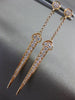 ESTATE LONG .36CT ROUND CUT DIAMOND 18KT ROSE GOLD 3D ANCHOR HANGING EARRINGS