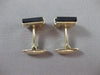 ESTATE LARGE AAA BLACK ONYX 14K YELLOW GOLD SQUARE CUFF LINKS GREAT GIFT! #21202