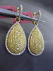 ESTATE LARGE 2.45CT DIAMOND 18K YELLOW GOLD PEAR SHAPE FLOATING HANGING EARRINGS