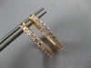 ESTATE 2.04CT DIAMOND 14K ROSE GOLD 3D 2MM DOUBLE SIDED CLASSIC HOOP EARRINGS
