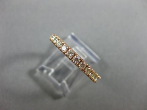 ESTATE .43CT DIAMOND 14KT ROSE GOLD 3D CLASSIC SEMI ETERNITY ANNIVERSARY RING