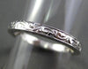 ANTIQUE 2MM FILIGREE HAND CRAFTED 18KT WHITE GOLD WEDDING RING BEAUTIFUL! #718