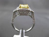 ESTATE 2.47CT FANCY YELLOW DIAMOND 18K TWO TONE GOLD 3D FILIGREE ENGAGEMENT RING