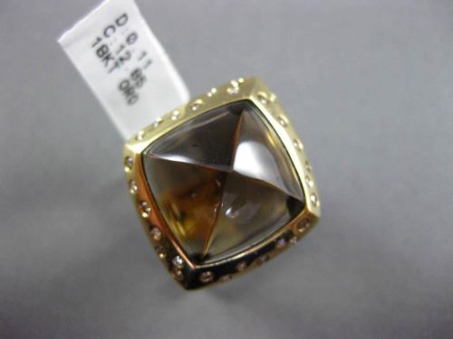 ESTATE LARGE 12.96CT DIAMOND & AAA SMOKY TOPAZ 18KT YELLOW GOLD 3D ETOILE RING