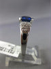 ESTATE 1.80CT DIAMOND & SAPPHIRE 14KT WHITE GOLD OVAL SEMI BEZEL ENGAGEMENT RING