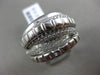 ESTATE WIDE .71CT DIAMOND 18K WHITE GOLD MULTI ROW CRISS CROSS PAVE SQUARE RING