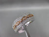 ESTATE WIDE .35CT DIAMOND 14KT WHITE & ROSE GOLD FILIGREE ETOILE INFINITY RING