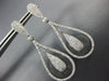 ESTATE LARGE 1.50CT DIAMOND 14K WHITE GOLD 3D TEAR DROP CLUSTER HANGING EARRINGS
