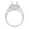 ESTATE .60CT DIAMOND 14KT WHITE GOLD 3D HALO FILIGREE SEMI MOUNT ENGAGEMENT RING
