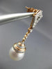 LARGE .90CT DIAMOND & AAA SOUTH SEA PEARL 18K WHITE & ROSE GOLD HANGING EARRINGS