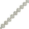 ESTATE 5.34CT DIAMOND 18KT WHITE GOLD ROUND 4 LEAF CLOVER FLOWER TENNIS BRACELET