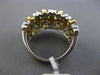 ESTATE LARGE .61CT WHITE & FANCY YELLOW DIAMOND 18K 2 TONE GOLD CROSS HEART RING