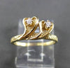 ESTATE .04CT DIAMOND 14KT YELLOW GOLD DOUBLE SOLITAIRE HEART LOVE RING #24514