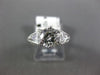 ESTATE LARGE GIA 2.27CT DIAMOND PLATINUM 3D THREE STONE ENGAGEMENT RING #25772
