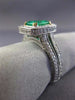 LARGE 2.44CT DIAMOND & AAA COLOMBIAN EMERALD 18K 2TONE GOLD HALO ENGAGEMENT RING