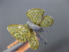 ESTATE LARGE 2.97CT WHITE & FANCY YELLOW DIAMOND 18KT 2 TONE GOLD BUTTERFLY RING