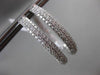 ESTATE LARGE & WIDE 4.20CT DIAMOND 18KT WHITE GOLD 3D DOUBLE SIDED HOOP EARRINGS