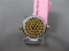 ESTATE WIDE .57CT WHITE & YELLOW DIAMOND 18KT TWO TONE GOLD CIRCULAR HEART RING