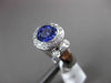 ESTATE LARGE 2.08CT DIAMOND & AAA TANZANITE 14K WHITE GOLD BEZEL ENGAGEMENT RING