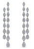 ESTATE LARGE 2.96CT DIAMOND 18KT WHITE GOLD MARQUISE PEAR SHAPE HANGING EARRINGS