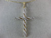 ESTATE .18CT DIAMOND 14KT WHITE GOLD 3D INFINITY CLASSIC CROSS FLOATING PENDANT