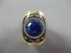 ANTIQUE 3.02CT DIAMOND & AAA SAPPHIRE 18KT YELLOW GOLD 3D FILIGREE ITALIAN RING