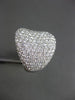 ESTATE LARGE & WIDE 4.37CT DIAMOND 18KT WHITE GOLD 3 DIMENSIONS PAVE FUN RING