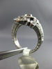 ESTATE LARGE .75CT DIAMOND 14KT WHITE GOLD 3D THREE STONE MILGRAIN FILIGREE RING