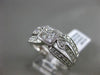 ESTATE LARGE .92CT ROUND & PRINCESS DIAMOND 14K WHITE GOLD HEART FRIENDSHIP RING