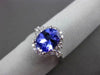 ESTATE 1.95CT DIAMOND & TANZANITE 18KT WHITE GOLD 3D OVAL HALO ENGAGEMENT RING