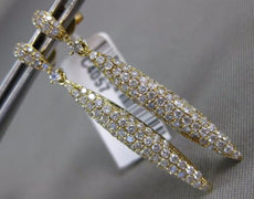 ESTATE LARGE 1.15CT DIAMOND 14K YELLOW GOLD MULTI ROW ELONGATED HANGING EARRINGS