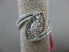 ESTATE LARGE .95CT ROUND BAGUETTE & MARQUISE DIAMOND 18KT WHITE GOLD 3D FUN RING