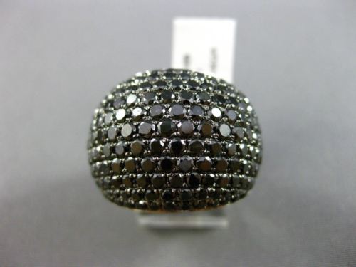 ESTATE MASSIVE 5.02CT DIAMOND 14K WHITE & BLACK GOLD 3D WEDDING ANNIVERSARY RING
